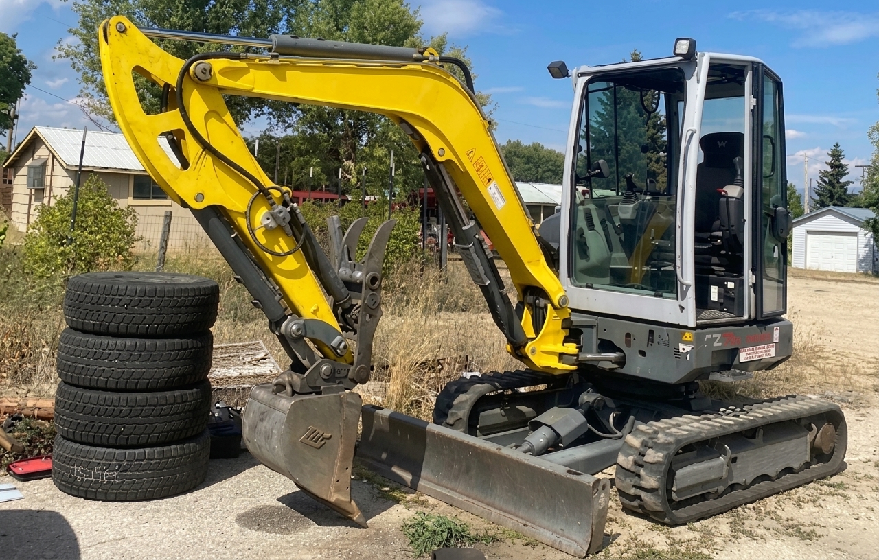 Heavy equipment and debris pile cleanup